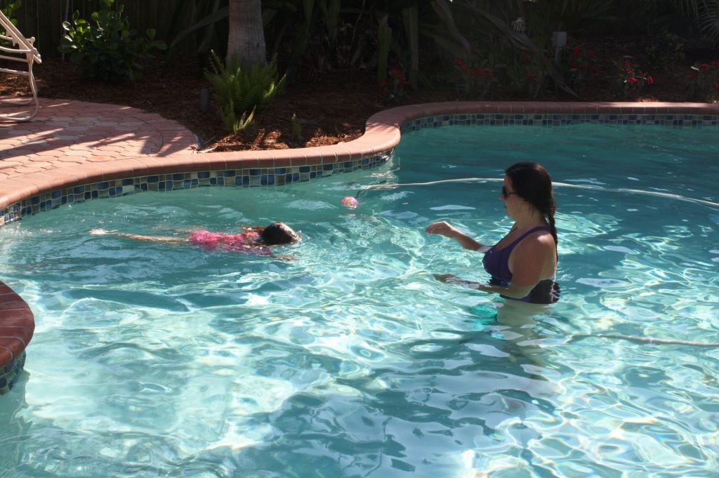 Teaching a child to swim