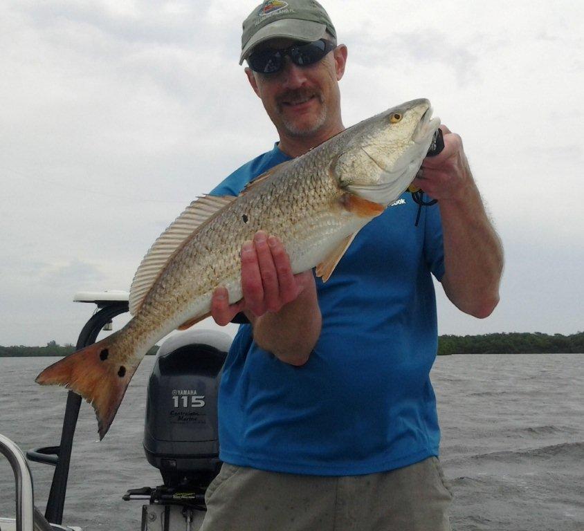 Kerry Evans Jr. with a 26-inch redfish caught on a CAL Shad.