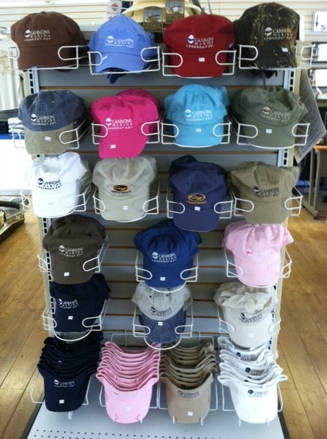 Hat selection at Cannons' Ship Store - Great gifts for Dad!